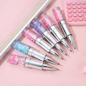 Glitter Lipstick Ball Pen