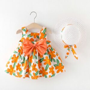 Imported Baby Dress with Hat