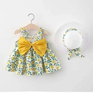 Imported Baby Dress with Hat