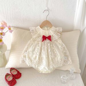 Summer Korean-style Newborn Clothes Lace Jumpsuite